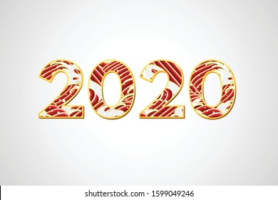 Happy new year 2020 celebration vector