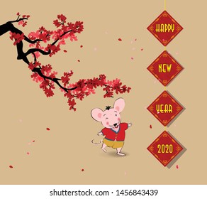 Happy new year 2020. Happy Chinese New Year 2020 year of the rat