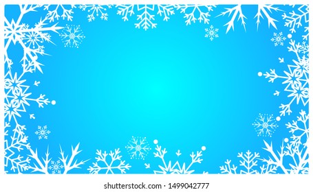 Happy New Year 2020. Christmas banner with snowflakes. Vector illustration. Falling snow.