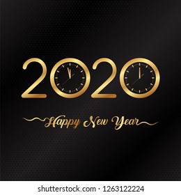 
Happy New Year 2020 and clock design for card