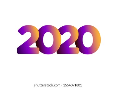 Happy New Year 2020 colorful logo text design. Vector illustration. Isolated on white background.