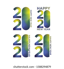Happy New Year 2020. Colorful Vector Illustration