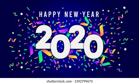 happy new year 2020 colorful banner. New Year of the rat symbol 2020, flyers, posters, banners and calendar