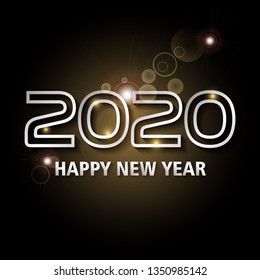 Happy new year 2020 creative greeting card design / Year 2020 vector design element