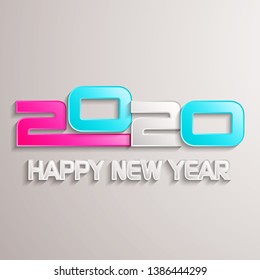 Happy new year 2020 creative greeting card design / Year 2020 vector design element.