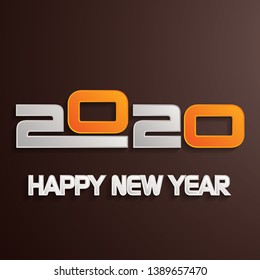 Happy new year 2020 creative greeting card design / Year 2020 vector design element.