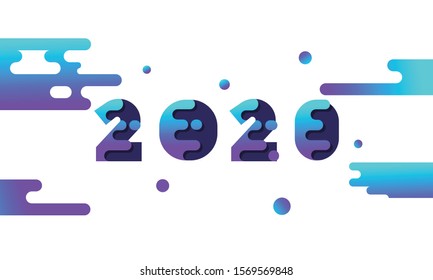 Happy new year 2020 creative concept logo vector