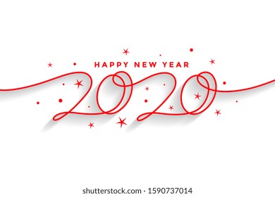 happy new year 2020 creative line style background