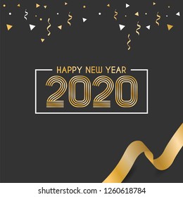 Happy new year 2020 design template. Vector illustration