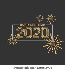Happy new year 2020 design template. Vector illustration