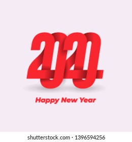 Happy New Year 2020 Design logo Pattern. Celebration text graphics. Cover of business diary for with wishes. Brochure design template, card, banner, poster. Vector. Isolated on white background.