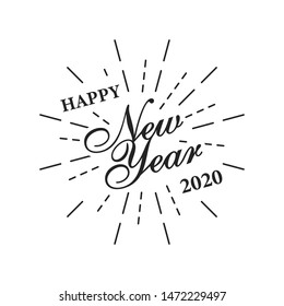 Happy new year 2020 design. Happy new year card design. Typography design. Happy New Year Banner with 2020 Numbers. Vector illustration