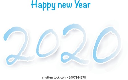 Happy new year 2020 design of vector.