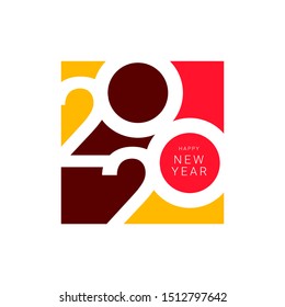 Happy new year 2020 design template. Design for calendar, greeting cards or print.