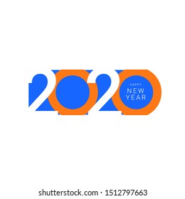 Happy new year 2020 design template. Design for calendar, greeting cards or print.