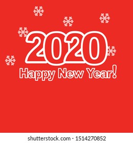 Happy new year 2020 design template. Design for calendar, greeting cards or print.