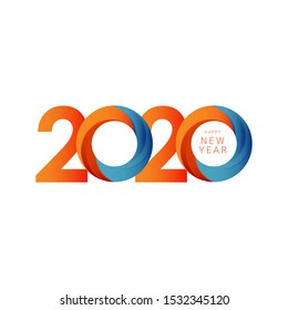 Happy new year 2020 design template. Design for calendar, greeting cards or print.