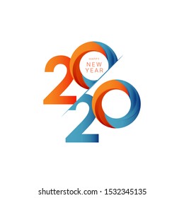 Happy new year 2020 design template. Design for calendar, greeting cards or print.