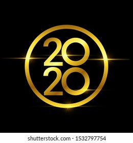 Happy new year 2020 design template. Design for calendar, greeting cards or print.
