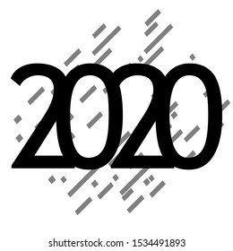 Happy new year 2020 design template. Design for calendar, greeting cards or print