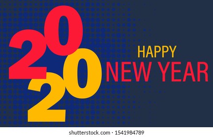 Happy new year 2020 design template. vector design for calendar, greeting card, invitation. Vector EPS 10.