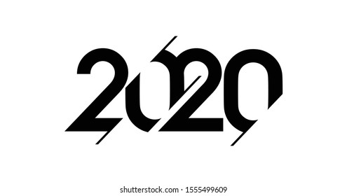 Happy New Year 2020 design. Perfect promotion for cover artwork. Brochure design template, card, banner. Vector illustration.