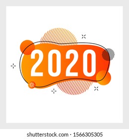 Happy new year 2020 design template. Design for calendar, greeting cards or print