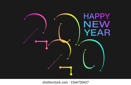 Happy new year 2020 design for calendar, greeting cards, invitation card, gift box. Vector EPS 10.