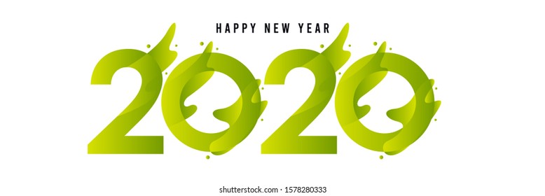 Happy new year 2020 design template. Design for calendar, greeting cards or print.