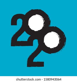 Happy new year 2020 design template. Design for calendar. greeting card or print