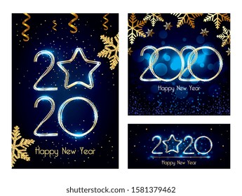 Happy new year 2020 design, Welcome celebrate greeting card happy decorative and celebration theme Vector illustration