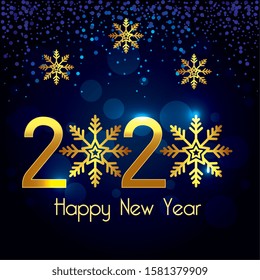 Happy new year 2020 design, Welcome celebrate greeting card happy decorative and celebration theme Vector illustration