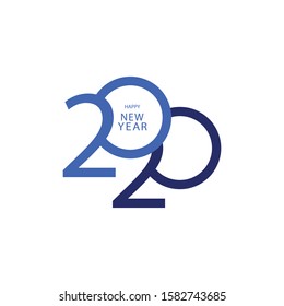 Happy New Year 2020 design template. Design for calendar, greeting cards or to printing.