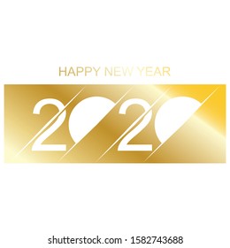 Happy New Year 2020 design template. Design for calendar, greeting cards or to printing.