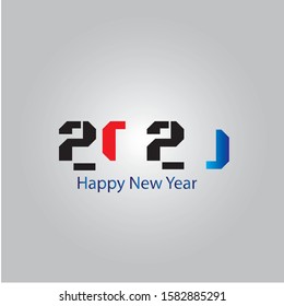 Happy new year 2020 design template. Design for calendar, greeting cards or print.