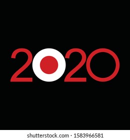 Happy New Year 2020 design template. Design for calendar, greeting cards or to printing. Japan 2020 vector illustration