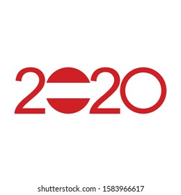 Happy New Year 2020 design template. Design for calendar, greeting cards or to printing. Austria 2020 vector illustration