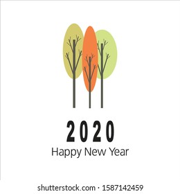 Happy new year 2020 design template. Design for calendar. Greeting cards or print.