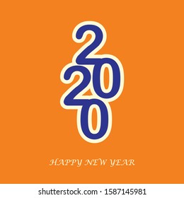 Happy new year 2020 design template. Design for calendar. Greeting cards or print.
