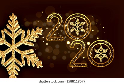 Happy new year 2020 design, Welcome celebrate greeting card happy decorative and celebration theme Vector illustration