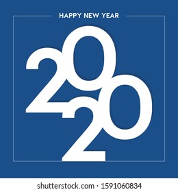 Happy new year 2020 design template. Design for calendar, greeting cards or print.