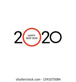 Happy new year 2020 design template. Design for calendar, greeting cards or print.