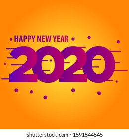 Happy New Year 2020 design vector template . Holiday banner. Color gradient numbers and congratulation text. Minimal design. Template. Color greeting card. Set of 2020 happy new year signs.