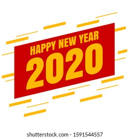 Happy New Year 2020 design vector template . Holiday banner. Color gradient numbers and congratulation text. Minimal design. Template. Color greeting card. Set of 2020 happy new year signs.