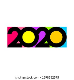 Happy new year 2020 design template. Design for calendar, greeting cards or print. Vector illustration