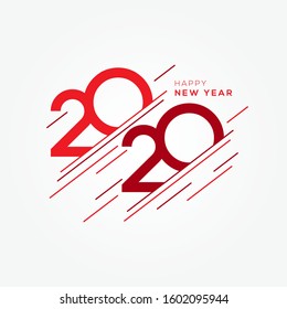 Happy New Year 2020 design template. Greeting card or print, design for calendar, holiday vector illustration, celebration poster design. Vector illustration 2020