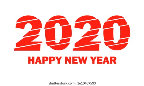 Happy New Year 2020 Design Template. Modern Design for Calendar, Invitations, Greeting Cards, Holidays Flyers or Prints.