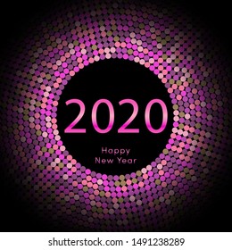 Happy New Year 2020 dot background. Calendar decoration. Greeting card. Chinese calendar template for the year of mouse. Vector illustration