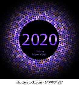 Happy New Year 2020 dot background. Calendar decoration. Greeting card. Chinese calendar template for the year of mouse. Vector illustration