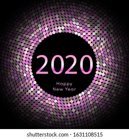 Happy New Year 2020 dot background. Calendar decoration. Greeting card. Chinese calendar template for the year of mouse. Vector illustration